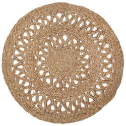 Aubry Gaspard - Tapis rond en jonc naturel Bohème