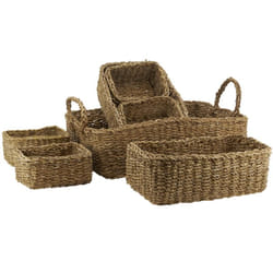Aubry Gaspard - Ensemble de corbeilles de rangement en jonc (Lot de 7)