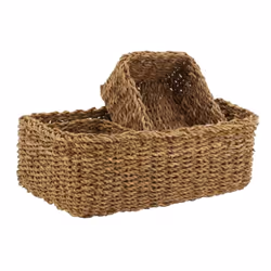 Aubry Gaspard - Ensemble de corbeilles de rangement en jonc (Lot de 7)