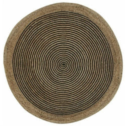 Tapis en jute et coton noir Diamètre 150cm