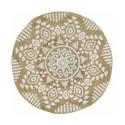 Aubry Gaspard - Tapis rond en jute naturelle motif ethique