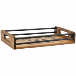 Plateaux en bois et métal Un air de campagne (Lot de 2)