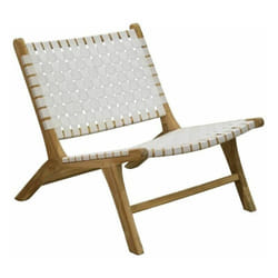 Fauteuil design en teck et nylon tressé