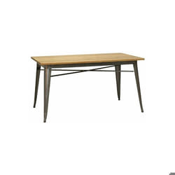 Table à manger indus en métal et bois