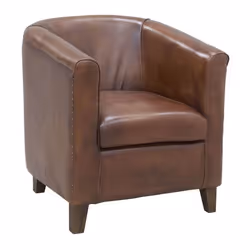 Fauteuil club en cuir de buffle