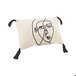 Coussin en coton Visage 50 x 30 cm