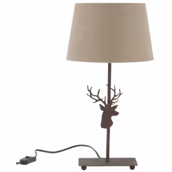 Aubry Gaspard - Lampe en métal décor tête de cerf