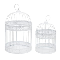 Aubry Gaspard - Cages en métal laqué blanc (Lot de 2) - Blanc