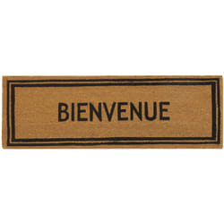 Paillasson grande taille en coco 120 x 40 cm Encadré bienvenue