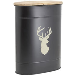 Aubry Gaspard - Tabouret et seau à pellets en métal - Métal noir Cerf