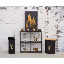 Aubry Gaspard - Seau à pellets en métal - Métal noir Cerf - Vue supplémentaire 6