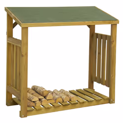 Description générale Abri à bûches en pin teinté, conçu pour stocker environ 1 stère de bois. Ce produit est traité avec un b ...