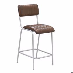 Tabouret de bar en cuir et métal Hauteur Siège 65 cm