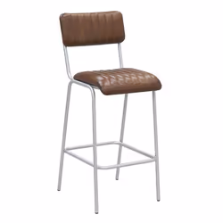 Tabouret de bar en cuir et métal Hauteur siège 75 cm