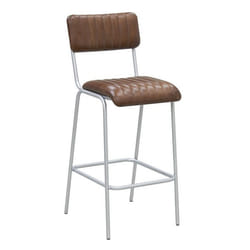 Tabouret de bar en cuir et métal Hauteur siège 75 cm
