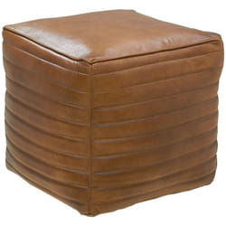Pouf cube en cuir