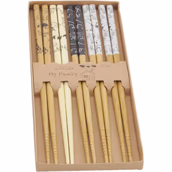 Aspect Matériau principal Bambou Dimensions Longueur (en cm) 22,50 Autres caractéristiques Composition 5 paires de baguettes  ...