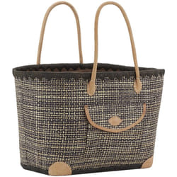 Aubry Gaspard - Sac en jonc teinté et anses en cuir Petit modèle