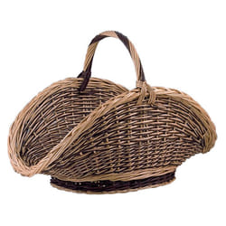 Panier à bûches en osier buff et brut