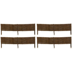 Aubry Gaspard - Bordures en osier tressé naturel (Lot de 4) 120 x 25 cm
