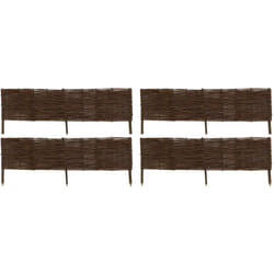 Aubry Gaspard - Bordures en osier tressé naturel (Lot de 4) 120 x 30 cm