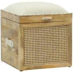 Coffre pouf carré en manguier
