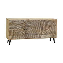 Buffet en bois de manguier - AUBRY GASPARD - 3 portes - Blanc - Meuble de séjour