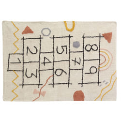 Aubry Gaspard - Tapis marelle en coton tufté multicolore