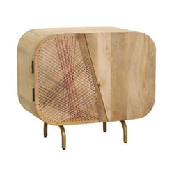 Buffet bas - AUBRY GASPARD - Bois massif - Blanc - Scandinave - Moderne - Porte(s) - Aspect bois