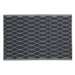 Aubry Gaspard - Tapis d'extérieur en polypropylène 120 x 180 cm Losanges - Noir