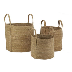 Aubry Gaspard - Cache-pots en jonc naturel avec anses (Lot de 3)