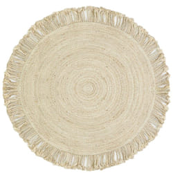 Tapis rond en jute avec franges