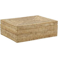 Coffret rectangulaire en rotin naturel