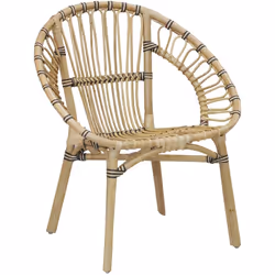 Aspect Matériau principal rotin Dimensions Hauteur (en cm) 85 0 Longueur (en cm) 55,00 Profondeur (en cm) 70,00 Fauteuil rond ...