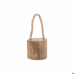 Butée de porte - AUBRY GASPARD - Cale-porte rond en teck - Blanc - ø 16 h 34 cm