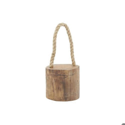 Butée de porte - AUBRY GASPARD - Cale-porte rond en teck - Blanc - ø 16 h 34 cm
