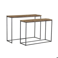 Consoles en bois recyclé et métal (lot de 2) Rectangulaire
