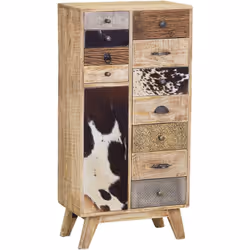 Aspect Matériau principal Bois recyclé Matériaux secondaires Peau de vache Dimensions Hauteur (en cm) 110,00 Longueur (en cm) ...