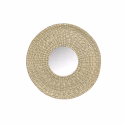 Miroir - AUBRY GASPARD - Rond - Ø 34 cm - Jonc tressé - Style Scandinave Moderne