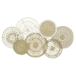 Décor mural 7 disques en jute et coton naturels