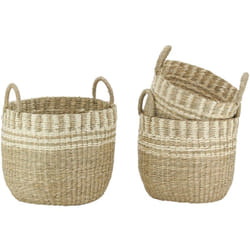 Cache-pots en jonc de mer naturel tressé (lot de 3)