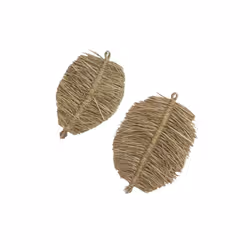 Décorations murales en jute naturel Feuille (lot de 2)