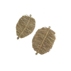 Décorations murales en jute naturel Feuille (lot de 2)