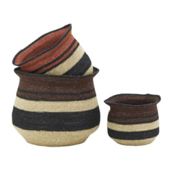 Cache-pots en jonc teinté