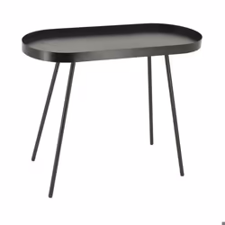 Table basse ovale en métal noir 70 x 30 x 57 Noir