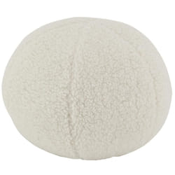 Pouf en tissu bouclettes blanc Rond