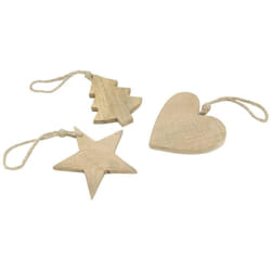 Aubry Gaspard - Suspensions de Noël en manguier naturel (lot de 3)