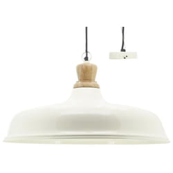 Suspension en métal et bois ø 60 blanc