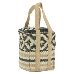 Cale-porte en jute indie Noir et naturel