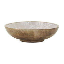 Corbeille en manguier Flocon Saladier beige